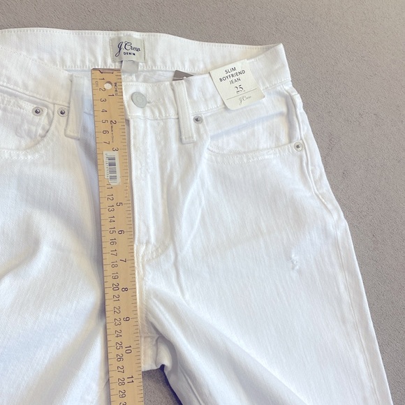 NWT J. Crew Denim Slim Boyfriend White Jeans -  Item Style AO671 Women's Size 25 - Picture 12 of 14